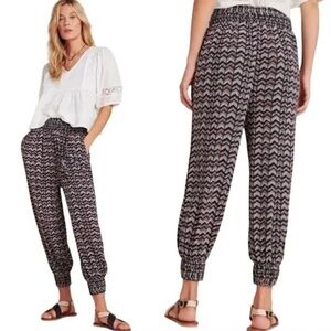 Anthropologie Black and White Patterned Cropped Pants